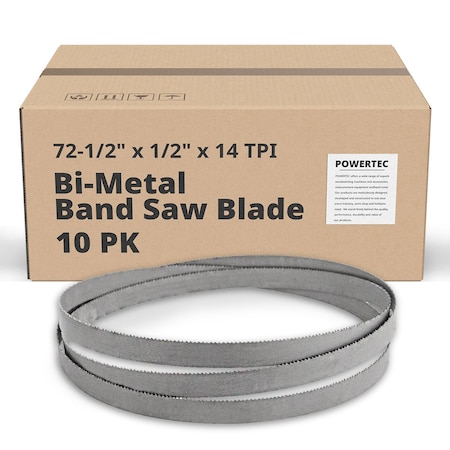 Powertec 72.5 in L, 1/2 in W, 14 TPI, Bi-Metal, 0.025 in Thick, 10 PK 13250-P10